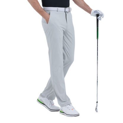 GoPlayer Men's Perforated Breathable Golf Pants (Light Gray)