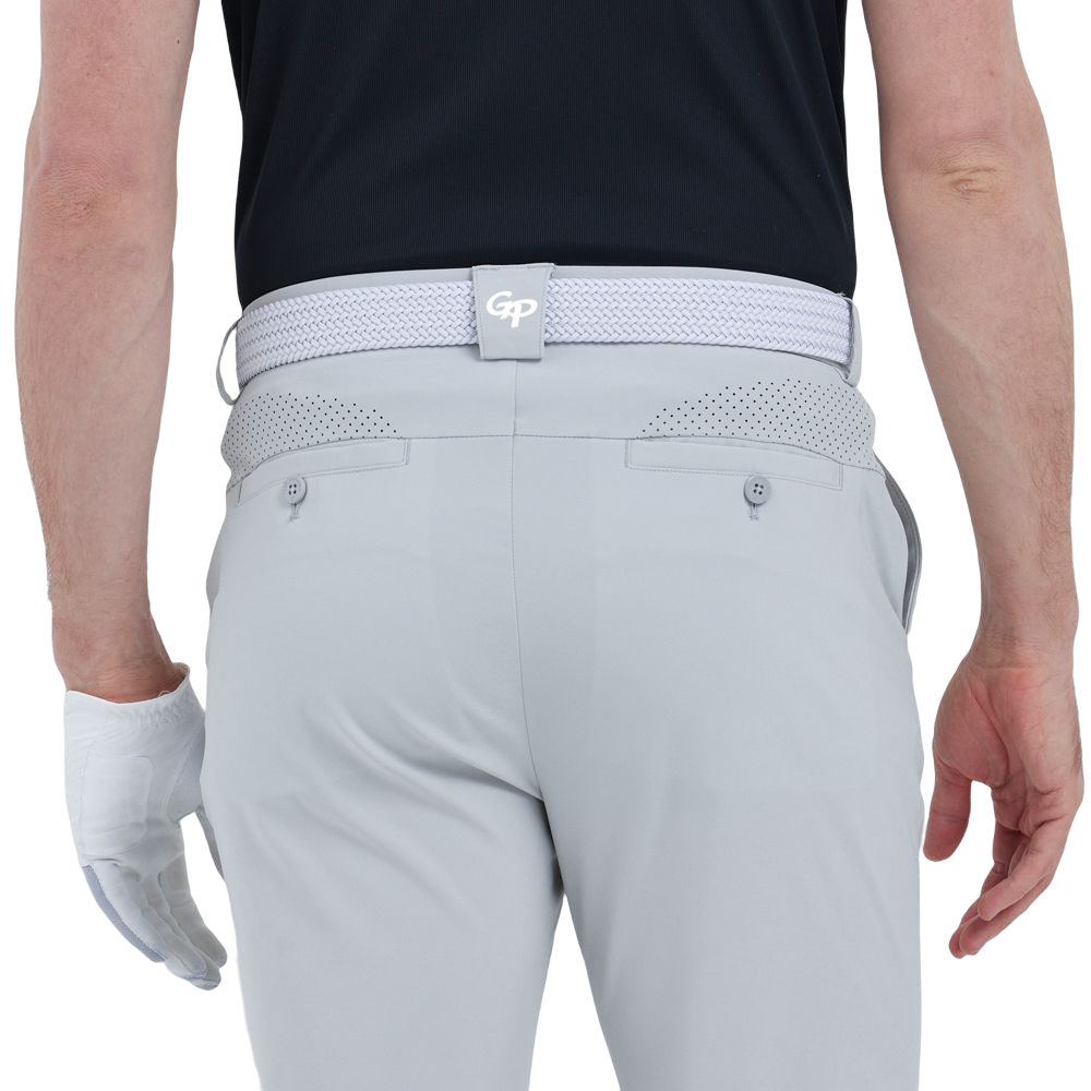 GoPlayer メンズ パンチングで通気性のあるゴルフ パンツ (ライト グレー)