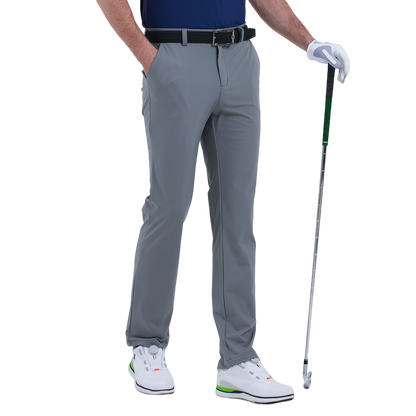 GoPlayer Men's Golf Perforated Breathable Golf Pants (Dark Gray)