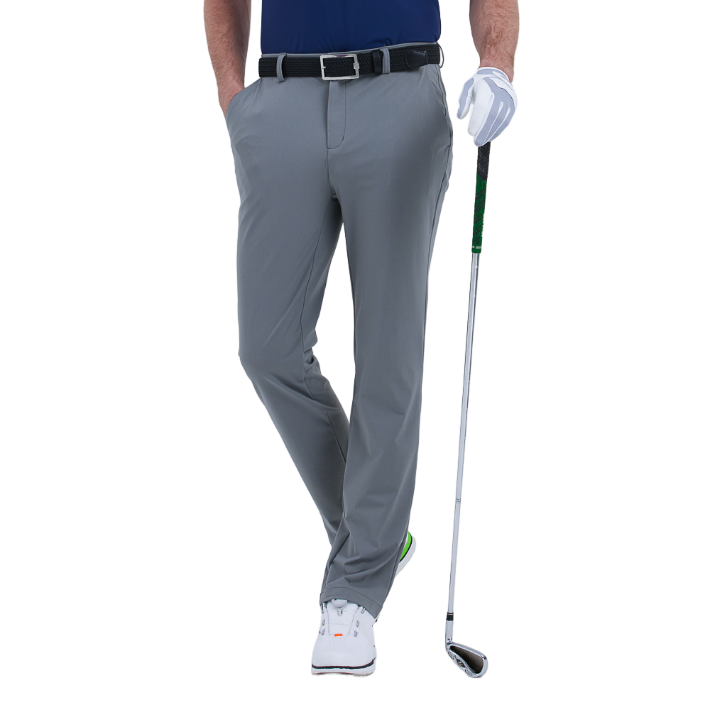 GoPlayer Men's Golf Perforated Breathable Golf Pants (Dark Gray)