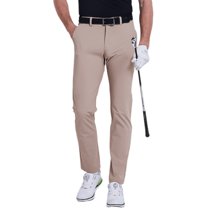GoPlayer男吸濕排汗高爾夫長褲(卡其)2025