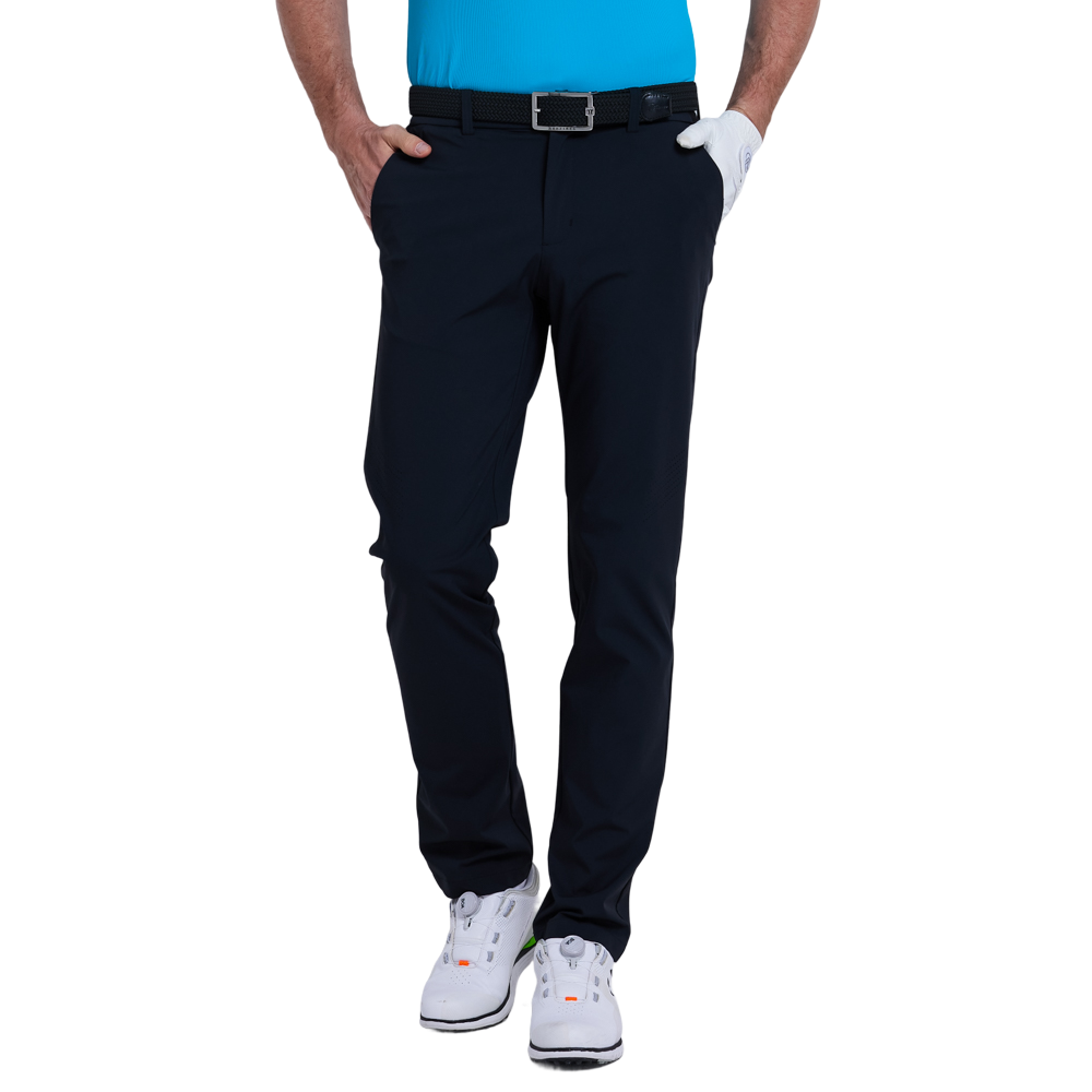 GoPlayer男彈性腰冲孔高爾夫長褲(黑)