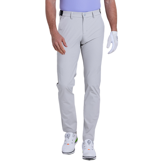 GoPlayer男彈性腰冲孔高爾夫長褲(冷灰)