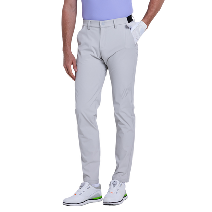 GoPlayer男彈性腰冲孔高爾夫長褲(冷灰)