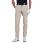 GoPlayer男彈性腰冲孔高爾夫長褲(淺卡其)