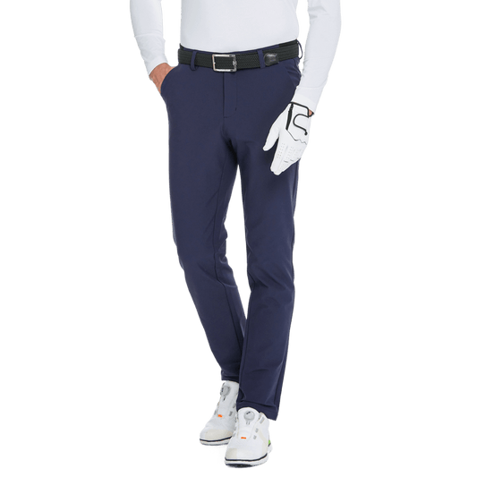 GoPlayer男秋冬彈力腰高爾夫長褲(藏青)