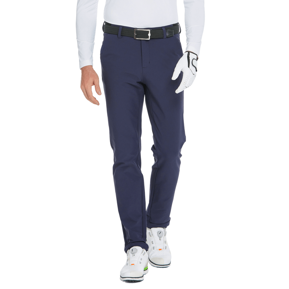 GoPlayer男秋冬彈力腰高爾夫長褲(藏青)