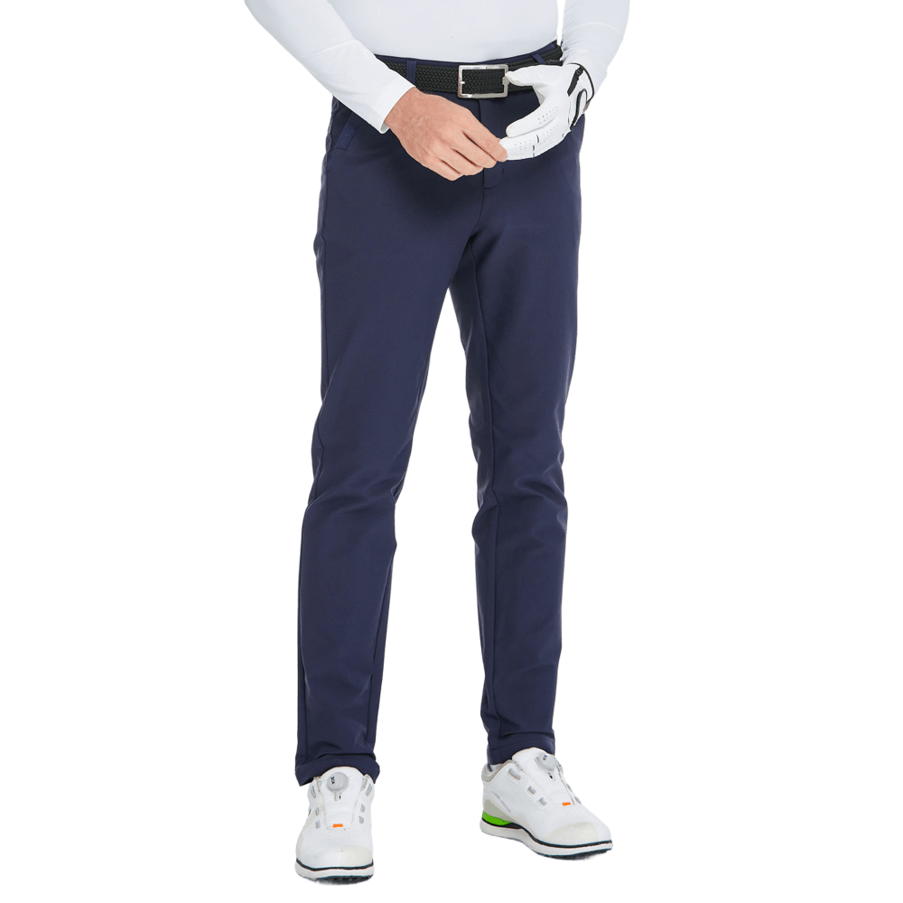 GoPlayer男秋冬彈力腰高爾夫長褲(藏青)