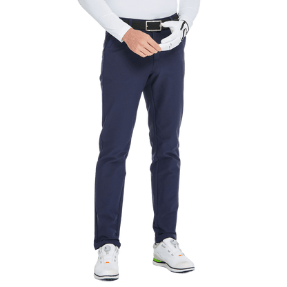 GoPlayer男秋冬彈力腰高爾夫長褲(藏青)