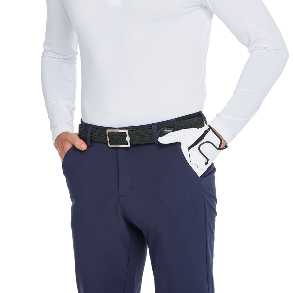 GoPlayer男秋冬彈力腰高爾夫長褲(藏青)