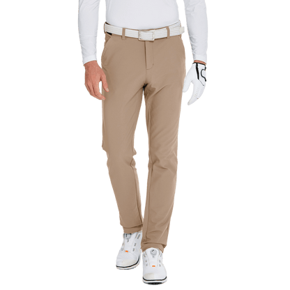 GoPlayer男秋冬彈力腰高爾夫長褲(卡其)