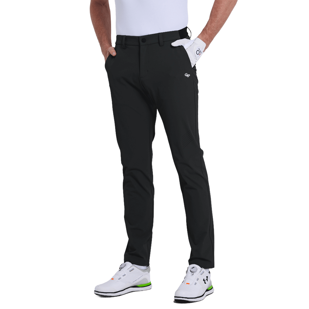 GoPlayer男彈性高爾夫長褲(黑)