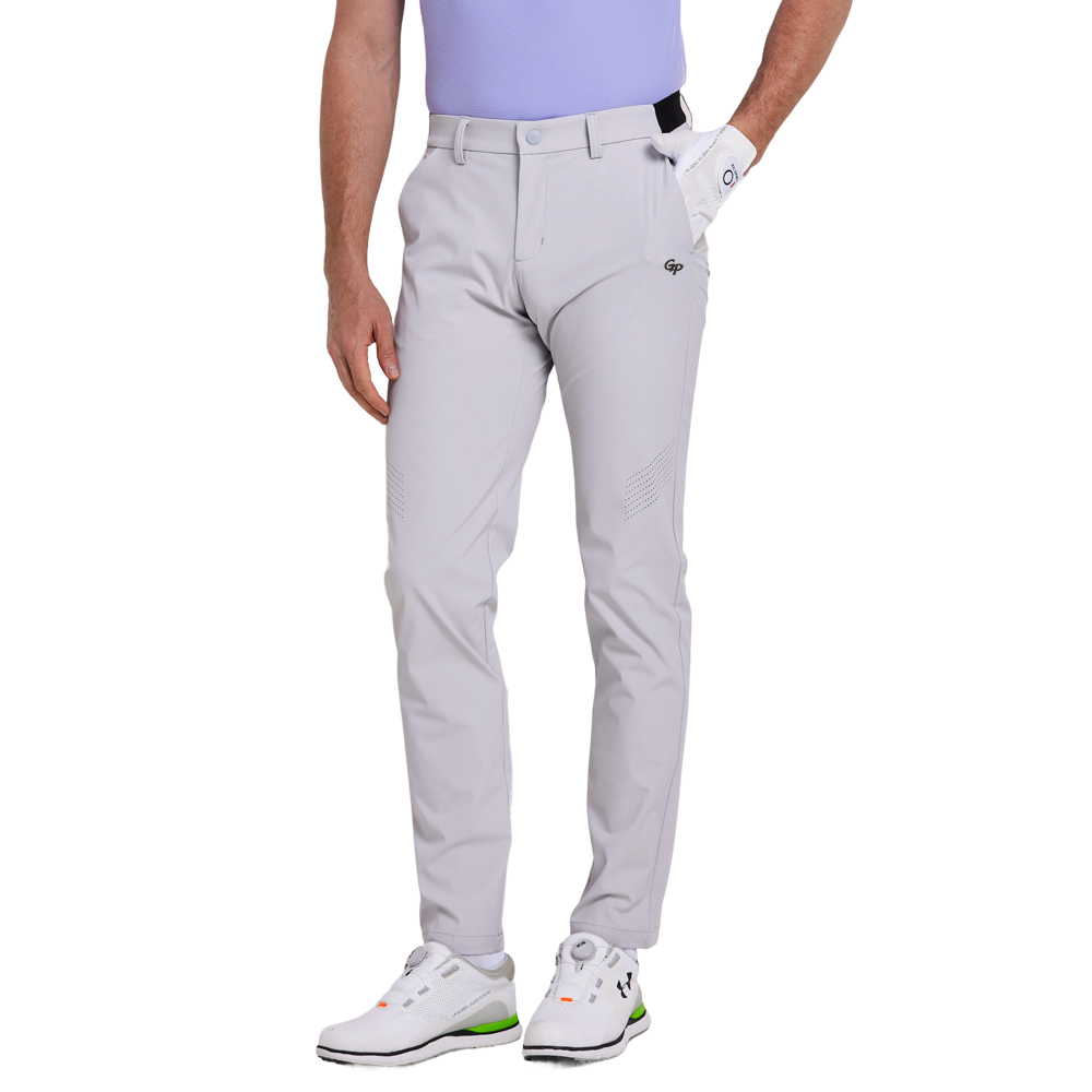 GoPlayer男彈性高爾夫長褲(淺灰)