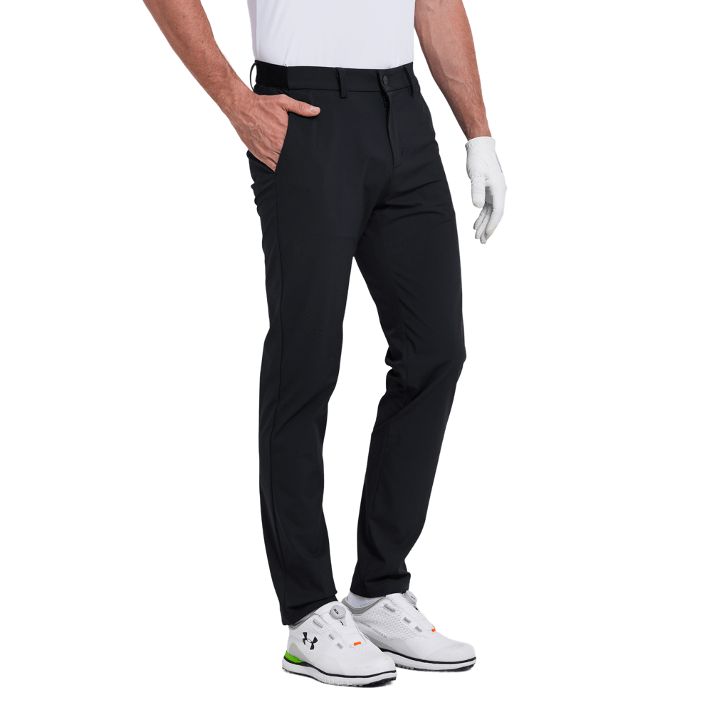 GoPlayer男彈性斜紋高爾夫長褲(黑)
