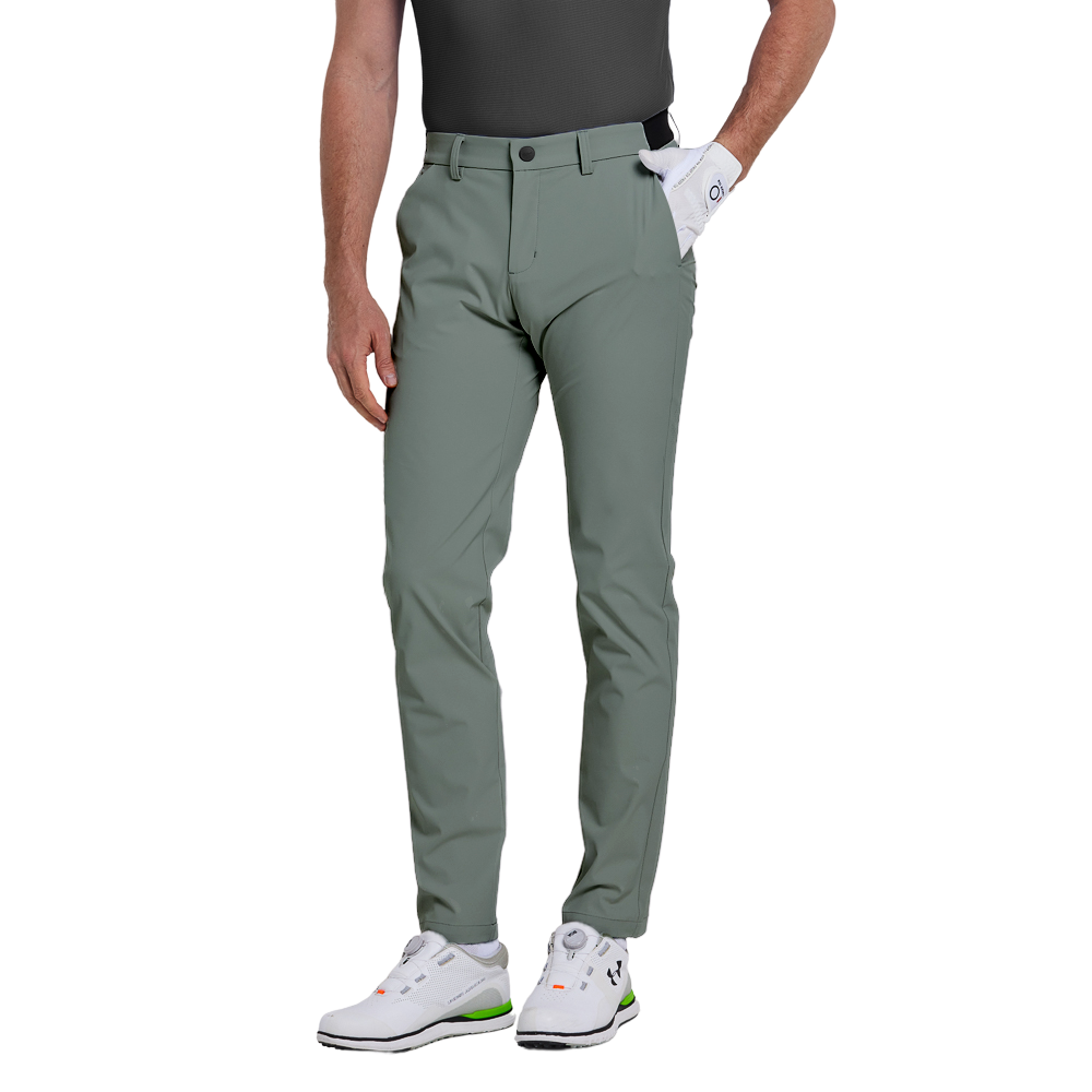 GoPlayer男四面彈高爾夫長褲(豆綠)