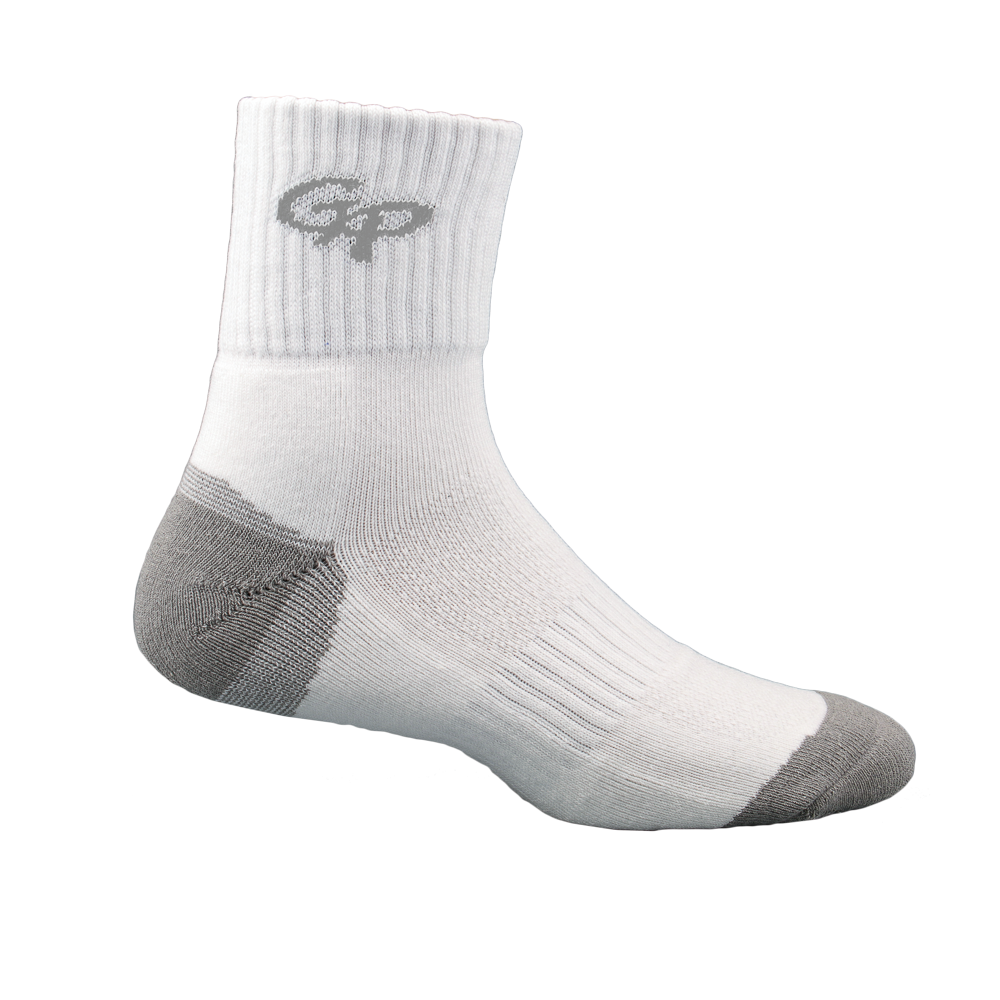 GoPlayer Men's Bamboo Charcoal Air Cushion Mid-tube Sports Socks White