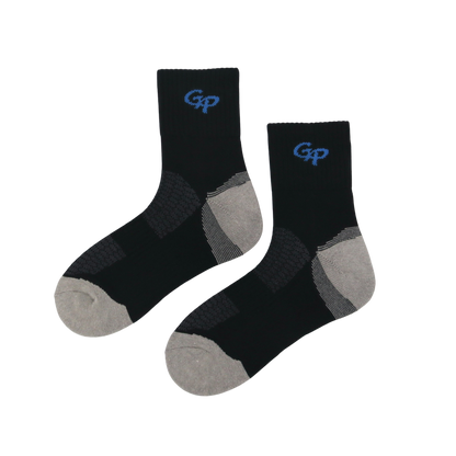 GoPlayer メンズ バンブー チャコール エア クッション ミッド チューブ スポーツ ソックス ブラック