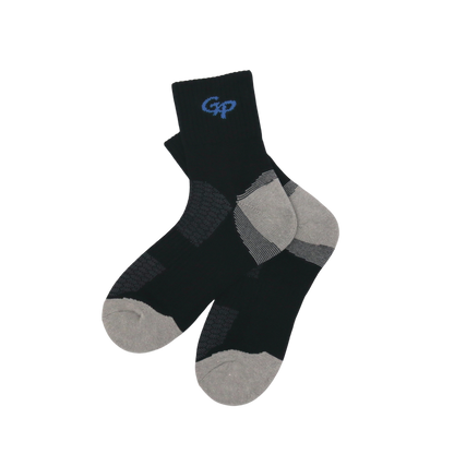 GoPlayer メンズ バンブー チャコール エア クッション ミッド チューブ スポーツ ソックス ブラック