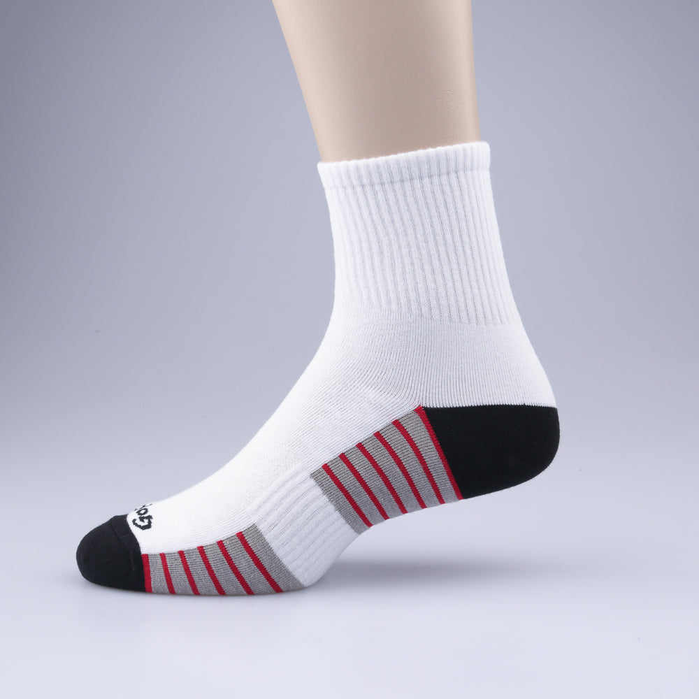 GoPlayer Men's Fine Needle Bamboo Charcoal Ankle Sports Socks (White)