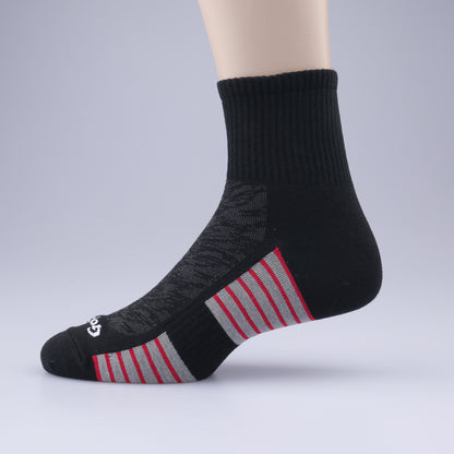 GoPlayer Men's Fine Needle Bamboo Charcoal Ankle Sports Socks (Black)