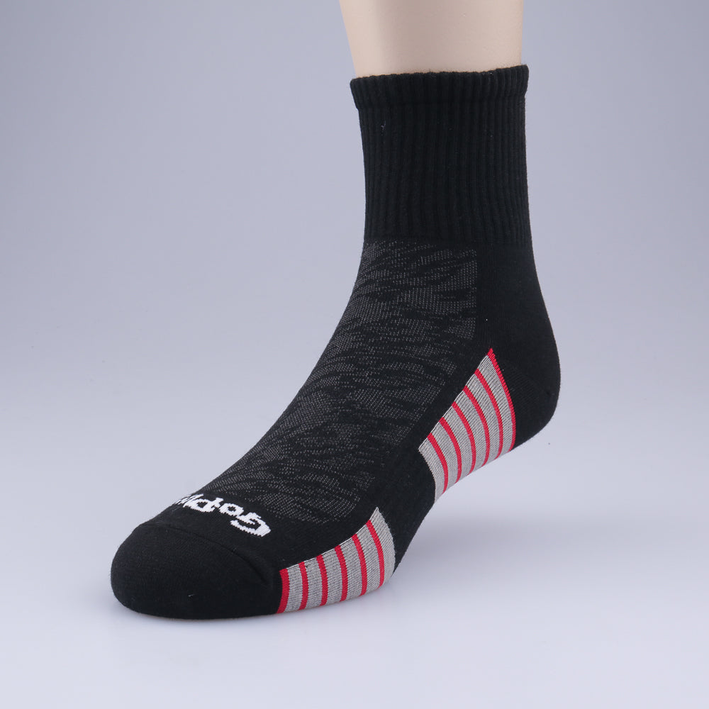 GoPlayer Men's Fine Needle Bamboo Charcoal Ankle Sports Socks (Black)