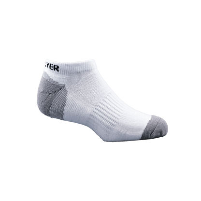 GoPlayer Men's Bamboo Charcoal Air Cushion Sports Ankle Socks (White)