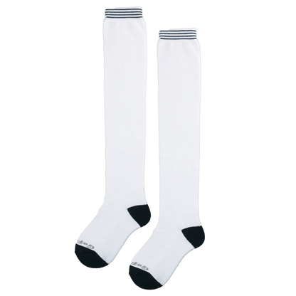 GoPlayer レディース ニーストッキング (竹炭ホワイト ブラック)