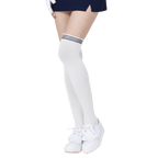 GoPlayer女膝上長筒襪(竹炭白黑)