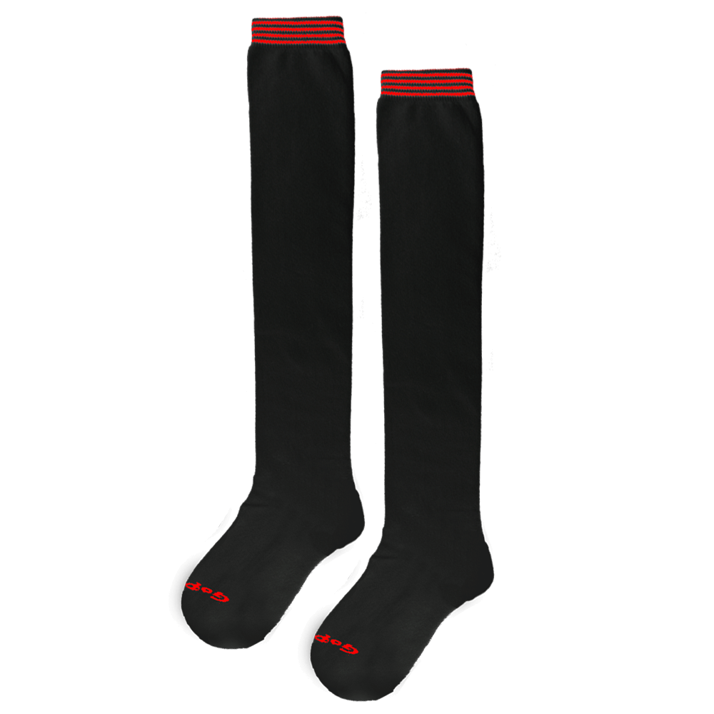 GoPlayer レディース ニーストッキング (竹炭ブラックレッド)