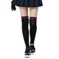 GoPlayer女膝上長筒襪(竹炭黑紅)