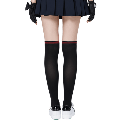 GoPlayer レディース ニーストッキング (竹炭ブラックレッド)