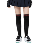 GoPlayer女膝上長筒襪(竹炭黑紅)