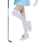 GoPlayer女高爾夫膝上襪(白銀)