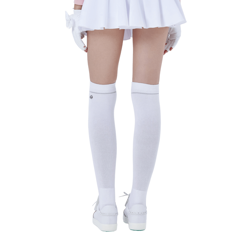 GoPlayer レディース ゴルフ ニーソックス (シルバー)