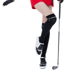 GoPlayer レディース ゴルフ ニーソックス (ブラックとシルバー)