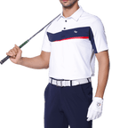 GoPlayer男彈性快乾短袖上衣(白體黑紅)