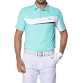 GoPlayer Men's Elastic Quick Dry Short Sleeve Top (Mint Green and White)
