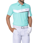 GoPlayer男彈性快乾短袖上衣(薄荷綠白)