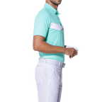 GoPlayer男彈性快乾短袖上衣(薄荷綠白)