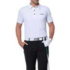 GoPlayer男彈性快乾短袖上衣(白體肩網)