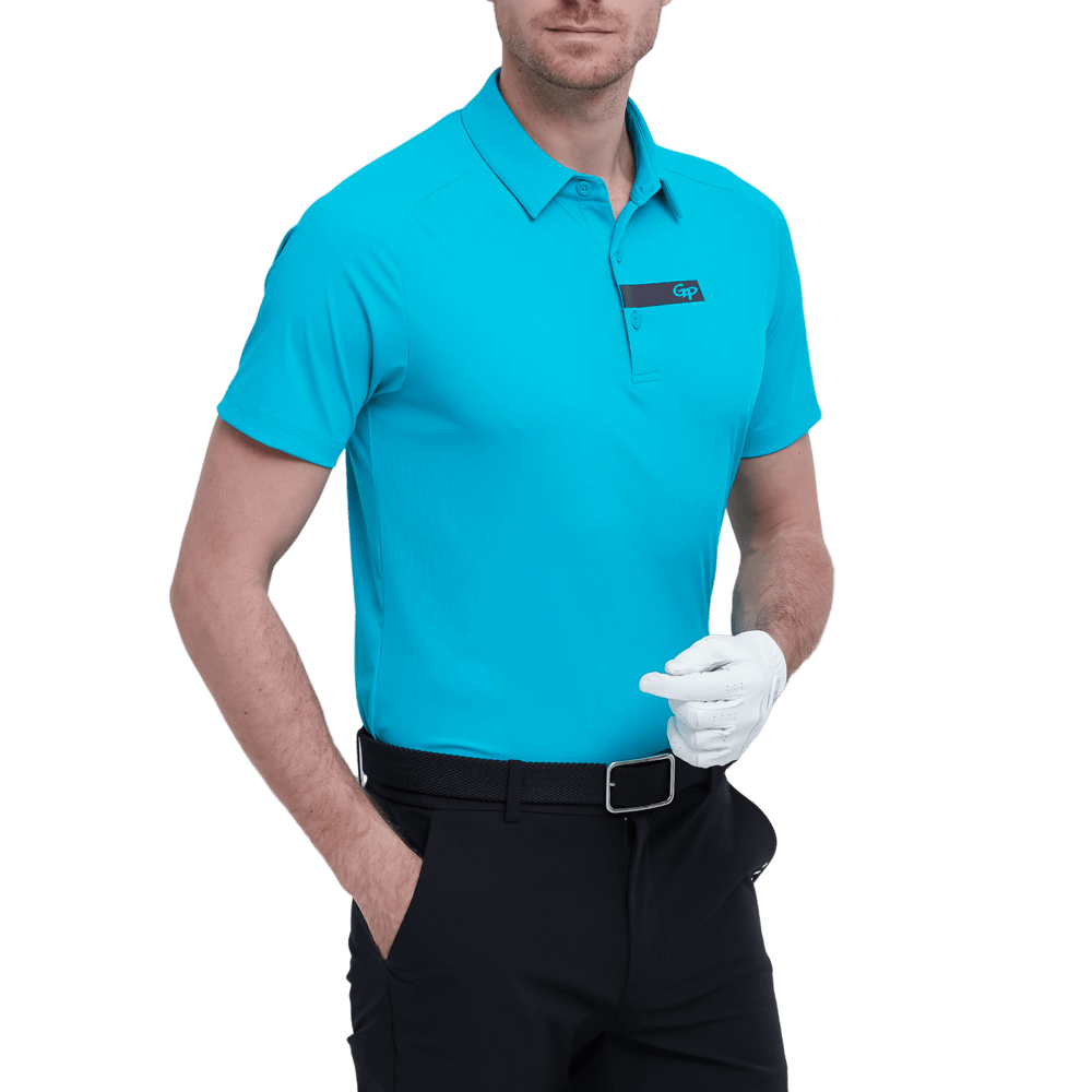 GoPlayer Men's Lightweight Super Elastic Short Sleeve Top (Blue)