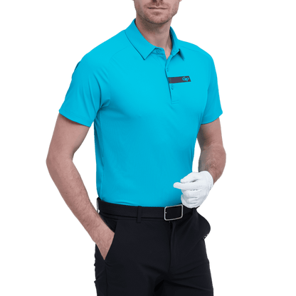 GoPlayer Men's Lightweight Super Elastic Short Sleeve Top (Blue)