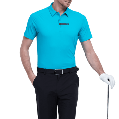 GoPlayer Men's Lightweight Super Elastic Short Sleeve Top (Blue)