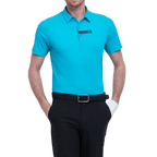 GoPlayer男輕薄超彈短袖上衣(青藍)