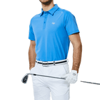 GoPlayer男輕薄超彈短袖上衣(彩藍)