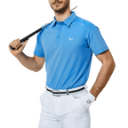 GoPlayer男輕薄超彈短袖上衣(彩藍)