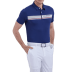 GoPlayer men's elastic breathable short-sleeved top (dark blue)