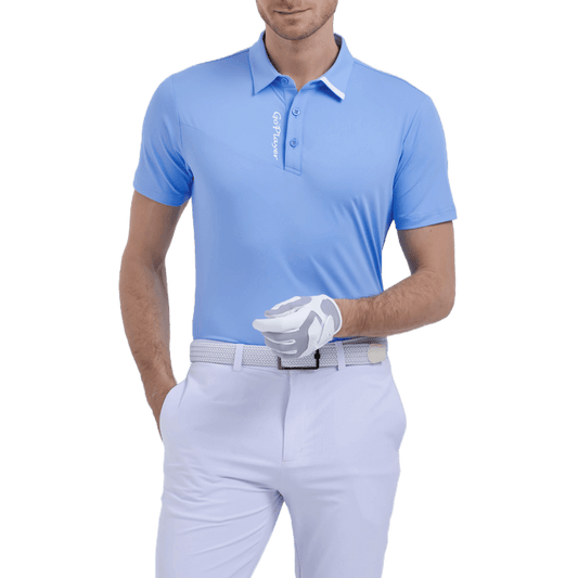 GoPlayer Men's Elastic Breathable Short Sleeve Top (Light Blue)