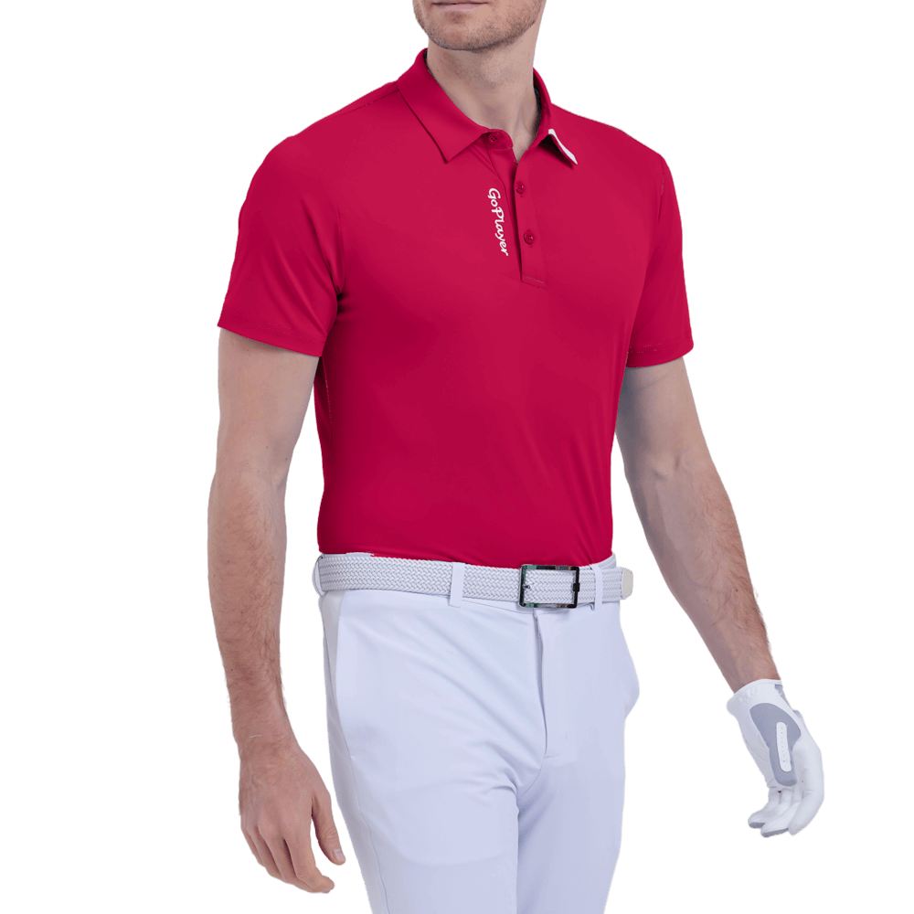 GoPlayer Men's Elastic Breathable Short Sleeve Top (Red)