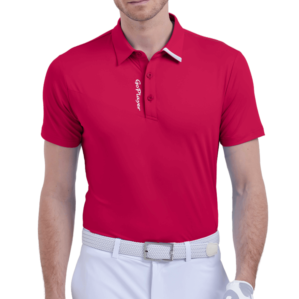 GoPlayer Men's Elastic Breathable Short Sleeve Top (Red)